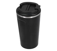 Qudinip Taza de café con Aislamiento de 510 Ml, Taza de Viaje Portátil de Doble Pared para Viajes por Carretera, Acero Inoxidable Negro