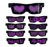 Queen.Y Gafas Led Personalizables BT Gafas Iluminadas Aplicación Bluetooth Pantalla Led Conectada Gafas Inteligentes USB Recargables DIY Funky Anteojos para Discoteca Fiesta Escenario DJ