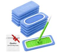 Quelcc 10 Piezas Paño de Microfibra para Swiffer Sweeper, Repuesto Reutilizable Azul, para Limpieza en Seco y Húmedo de Suelos