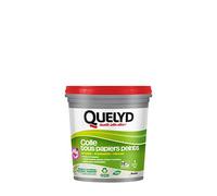 Quelyd - Pegamento para todos los papeles pintados con indicador colorido de pasta - listo para usar - Papel pintado no tejido, estándar, vinilo y especial - Sin disolventes - Cubo de 1 kg, color rosa