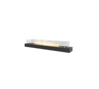 Quemador de bioetanol insertable de encimera negro mate en acero inoxidable de 120 cm con cristal - SOLOLED