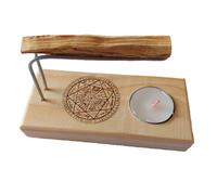 Quemador de Palo Santo Artesanal con Base de Madera y Varillas Metálicas, Incluye Vela de Té y Palo Santo Natural, Diseño 7 Arcángeles - YA-DECOREGALOS