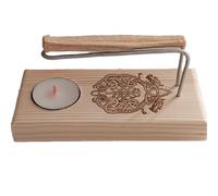 Quemador de Palo Santo Artesanal con Grabado de Odín, Incluye Vela y Soporte de Madera Nórdica - YA-DECOREGALOS