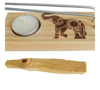 Quemador de Palo Santo elefante de la suerte YA-DECOREGALOS PALO SANTO Y VELA INCLUIDAS