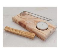 Quemador de Palo Santo Natural de Base de Madera con varillas metalicas palo santo y velita de te incluidas