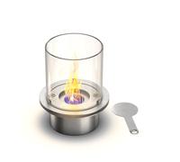 Quemador Redondo con Cristal para chimenea de Bioetanol, biochimenea de inoxable Maple 1,5 Lt D.25