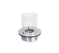 Quemador Redondo con Cristal para chimenea de Bioetanol, biochimenea de Maple inoxidable 3 Lt D.35