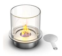Quemador Redondo with Cristal para chimenea de Bioetanol, biochimenea de Maple inoxidable 3 Lt D.30