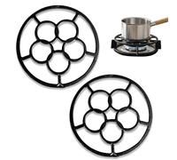Quemadores Cocina Gas, Reductor de Anillo de Gas Estufa de Gas Anillo Reductor 2 Piezas 18,2x18,2cm, Antideslizante Resistente al Calor Universal, Soporte para Ollas Pequeñas y Cafetera Moka