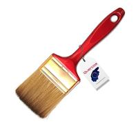 Quercos. Brocha Pintura. Paletina Triple Premium EVO-Fibra Especial Suave e indeformable. Pincel Plano Mango Rojo Metalizado (Nº 33)