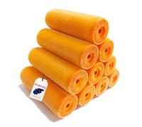 Quercos. Pack 10 Recambio Rodillo Pintura Pequeño de 11cm - Mini Rodillo Espuma Flocada con bordes rectos Acabado Superfino - Rodillo para Pintura al agua o disolventes ligeros.