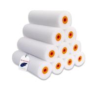 Quercos Pack 10 Recambio Rodillo Pintura Poro 0 - Rodillo Espuma de 11 cm Recto - Mini Rodillos Pintar para Laca al Agua y disolventes Ligeros. Espuma Recambio Poliester Superfino