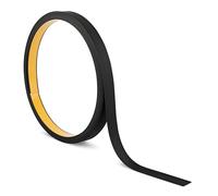 Quest Barra plana de plástico autoadhesivo, longitud: 10 m, molduras, perfil de PVC para construcción y decoración (negro, 10 m x 20 mm)