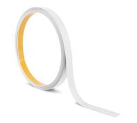 Quest Barra plana de plástico autoadhesivo, longitud: 10 m, molduras, perfil de PVC para construcción y decoración (blanco, 10 m x 30 mm)