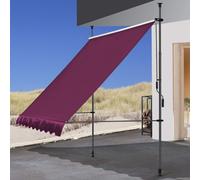 QUICK STAR: toldo de pared de 300 x 130 cm, color burdeos. Toldo para balcón, protección solar para terraza. Altura ajustable de 200 a 290 cm. Toldo para balcón sin necesidad de taladrar