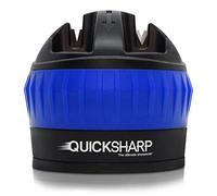 QUICKSHARP® Afilador de Cuchillos - El Mejor Afilador para su Seguridad - con Ventosa de Succión para resultados Precisos en un Simple paso (Negro)