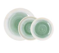 Quid Vajilla de cerámica VELVET 5427468 18 piezas (6 servicios) Apta microondas Verde
