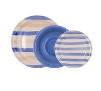 QUID 5429255 - Vajilla cerámica de 18 piezas Creta azul y beige