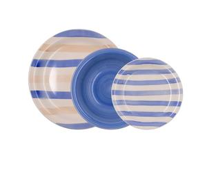QUID 5429255 - Vajilla cerámica de 18 piezas Creta azul y beige