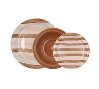 QUID 5429259 - Vajilla cerámica de 18 piezas Creta Marrón y beige