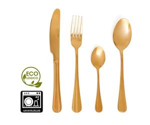 QUID 7714010 - Set de 24 cubiertos Celebrart Color oro Acero Inox