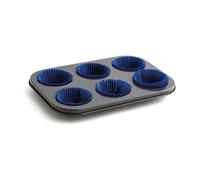 Quid Bandeja Horno 6 Cupcakes Acero Pintado Sweet Grey de Acero Carbonatado | Negro, Acero Carbonatado, forma rectangular, 27 x 19 x 3cm