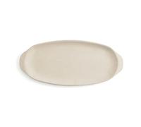 Quid Bandeja Oval Cerámica Mineral Gres 13x30,5cm Beige Texturizado Alta Resistencia