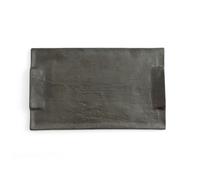 Quid Bandeja Rectangular Cerámica Mineral Gres 30x18 cm (6 Unidades) Black