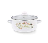 Quid CACEROLA ACERO ESMALTADO Apto Vitrocerámica Apto Eléctrico Antiadheren | Blanco, Acero Carbonatado, forma redondo, 22cm - 620cl