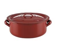 Cacerola esmaltada marrón con interior en azul Quid Clásico - Diámetros de 10 a 40 cm y capacidad hasta 20L - Alta resistencia - Uso tradicional - Apta todo tipo de fuegos incluido inducción y apta