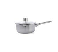Quid Cazo Con Tapa Inoxidable Habitat de Acero Inox 18cm | Acero, Acero Inox, forma redondo, acabado metalizado, 18cm