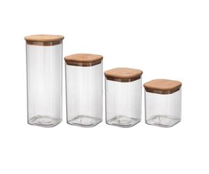 Quid Cocco Set Tarros Vidrio Cocco Qd 0,75l - 1,2l - 1,4l - 2l Boro Material 100% Saludable
