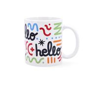 QUID COMIC Set 6 Mugs Cerámica Hello Comic Quid 33 lanco Liso Diseñado en España