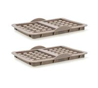 Quid Creta Set 2 Moldes Silicona Para Gofres 21x14,5x1,5cm Silicona Reciclable
