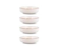 QUID DUNA 4 Plato Hondo Cerámico 18,5X5,3CM Beige Decorado Gran tamaño para raciones extrasaludables Apilable