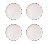 QUID DUNA 4 Plato Llano Cerámico 26,5x2,8CM Beige Decorado Gran tamaño para raciones extrasaludables Apilable