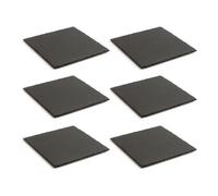 QUID GASTRO FUN Set 6 Bandeja De Pizarra 30X30CM Negro Rugoso Fácil de limpiar Reciclable