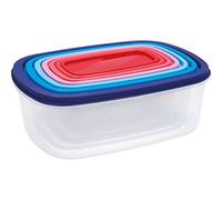 Quid Set de 7 recipientes con tapa Habitat de plástico, 300 cl