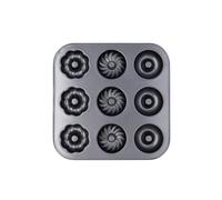 Quid Molde 9 Donuts Acero Carbono Sweet Grey 26,3x26,3x2,4 cm (12 Unidades)