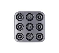 Quid Sweet Grey Molde 9 Donuts Acero Carbono 26,3x26,3x2,4cm Acero Carbonatado