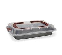 QUID SWEET GREY Molde Cake Con Tapa Acero Pintado 36X23X4,5CM Negro Antiadherente