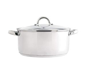 Quid Ottawa - Cacerola de 30 cm con tapa, acero inoxidable | Acero, Acero Inox, forma redondo, acabado metalizado, 30cm - 9,6l