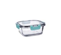 Quid Purity Recipiente Hermético Vidrio 16x16x6,9cm - 80 oro Apto Microondas Apto Congelador Reciclable