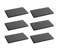 QUID GASTRO FUN Set 6 Bandeja De Pizarra 22X14CM Negro Rugoso Fácil de limpiar Reciclable