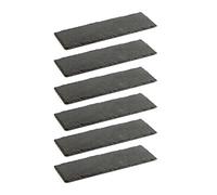 QUID GASTRO FUN Set 6 Bandeja De Pizarra 30X10CM Negro Rugoso Fácil de limpiar 100% higiénico