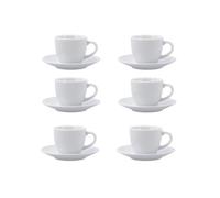 Quid Set de 6 tazas con plato New Renova Porcelana 9 cl apto microondas reciclable