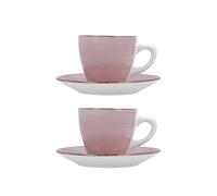 Quid Set de 2 tazas con platillo Vita Morning 22 cl Apto microondas Rosa brillo