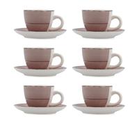 Quid Vita Morning Set De 6 Tazas Con Platillo Cerámica 9cl Loza Apto Microondas Seque Los Platos Por Las Dos Caras Después De Cada Lavado