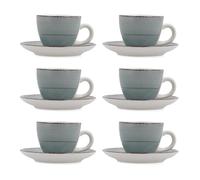 Quid Vita Morning Set De 6 Tazas Con Platillo Cerámica 9cl Loza Apto Microondas Seque Los Platos Por Las Dos Caras Después De Cada Lavado