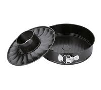 QUID SWEET GREY Molde Desmontable 2 Bases Acero Pintado 26X6,8CM Negro Antiadherente